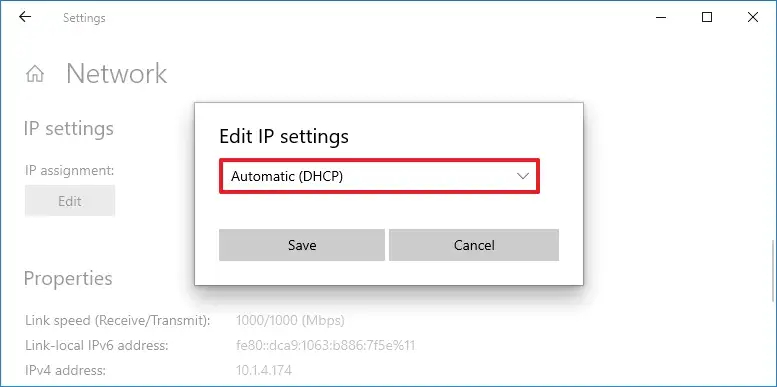  گزینه Automatic (DHCP) را انتخاب نمایید.